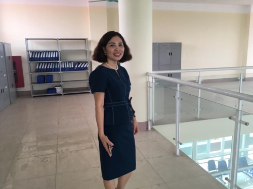 Dr Vu Thi Quy at the room planned to be used as a gender-based common room for lecturers, staff, and students of Thai Nguyen University of Agriculture and Forestry